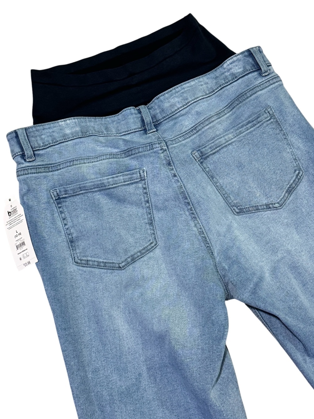 TIME AND TRU Maternity Straight-Leg Jeans L Light Wash NWT - Picture 9 of 12